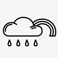 云和彩虹云和雨预报彩虹图标高清图片