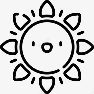 太阳5月5日线性图标图标