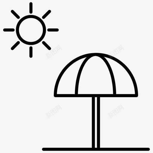 夏日沙滩阳光图标svg_新图网 https://ixintu.com 夏季2件装的线图标 夏日 沙滩 阳光 雨伞