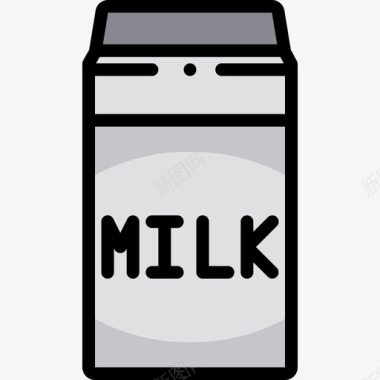 牛奶饮料和饮料5线性颜色图标图标