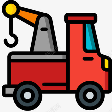 拖车救援和响应2线性颜色图标图标