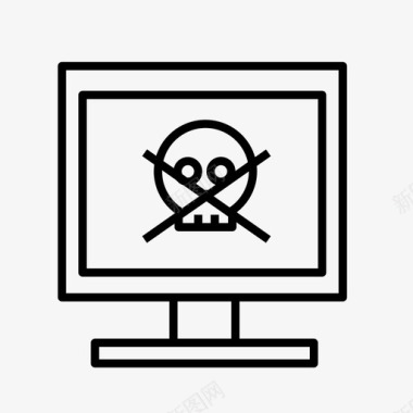 电脑恶意软件病毒保护图标图标