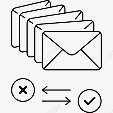 电子邮件垃圾邮件过滤器学习机器图标图标