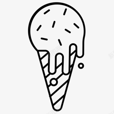 冰淇淋筒面包店咖啡馆图标图标
