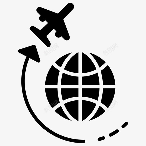 航班航空全球图标svg_新图网 https://ixintu.com 全球 机场 航班 航空