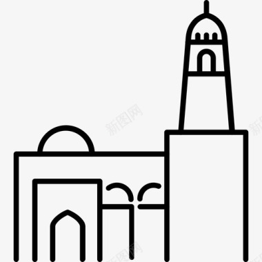 卡塔拉清真寺建筑地标图标图标
