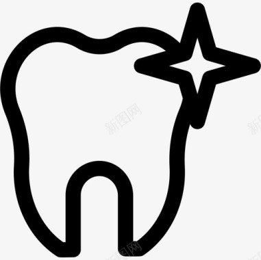 清洁牙齿牙医45线性图标图标