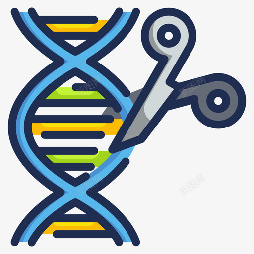 基因工程医学技术3线性颜色图标svg_新图网 https://ixintu.com 医学 基因工程 技术 线性 颜色