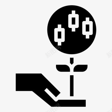 增长比特币货币图标图标