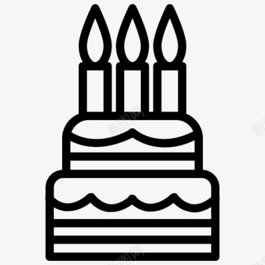 生日蛋糕庆祝节日图标图标