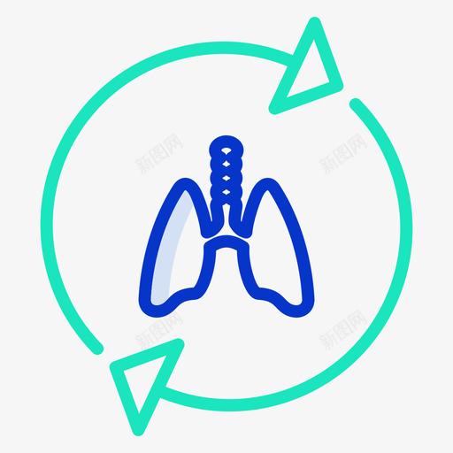 肺彩色轮廓图标svg_新图网 https://ixintu.com 彩色 轮廓