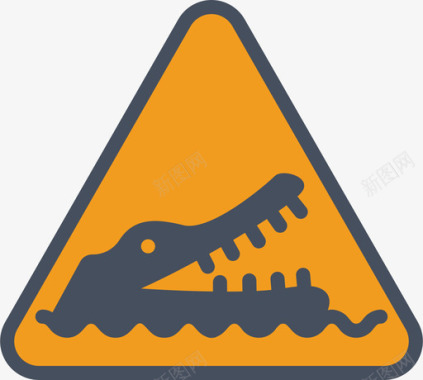 鳄鱼5个扁平标志图标图标