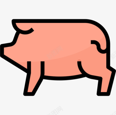 猪农场19线性颜色图标图标