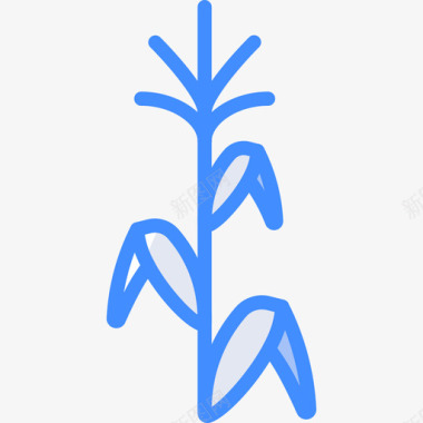 玉米植物学4蓝色图标图标