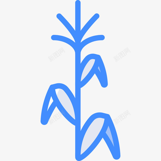 玉米植物学4蓝色图标svg_新图网 https://ixintu.com 植物学4 玉米 蓝色