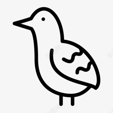 鹌鹑鸟瘦削的生物图标图标