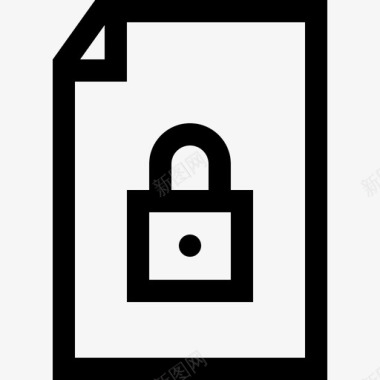 文件保护和安全13线性图标图标