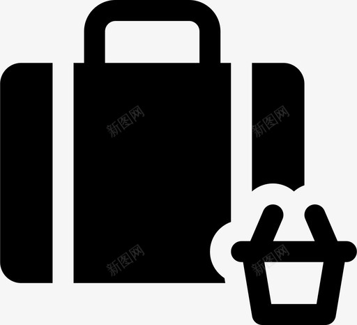商店公文包购买图标svg_新图网 https://ixintu.com 公文包 商店 手推车 手提箱 旅行 装满 购买