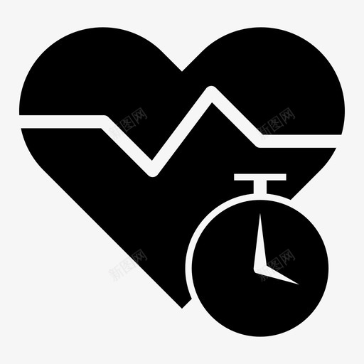 心率心跳有氧运动图标svg_新图网 https://ixintu.com 传感器 健身和健身 心率 心跳 有氧运动 脉搏