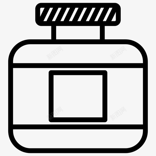 罐子瓶子奶油图标svg_新图网 https://ixintu.com 化妆品 奶油 瓶子 罐子 通讯粗体线条集148