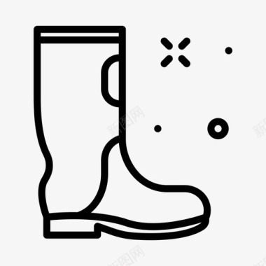 雨靴衣服133直线型图标图标