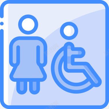 残疾无障碍5蓝色图标图标
