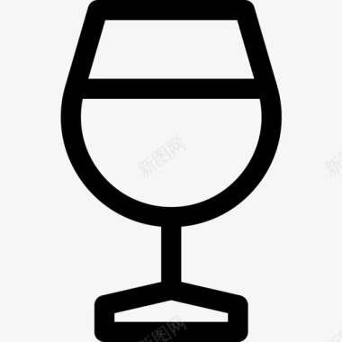 酒杯76号餐厅线性图标图标