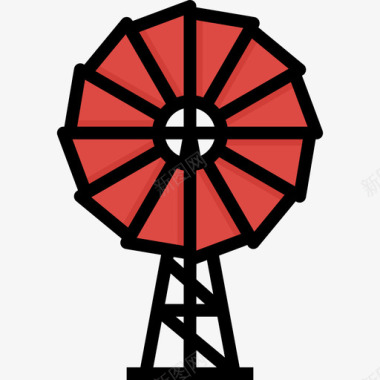 风机19号农场直线色图标图标