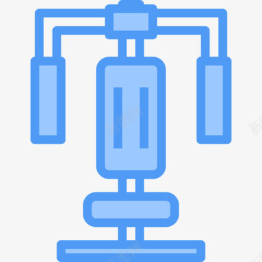 胸部按压健身房31蓝色图标图标