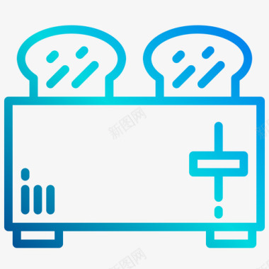 烤面包机器具8线性梯度图标图标