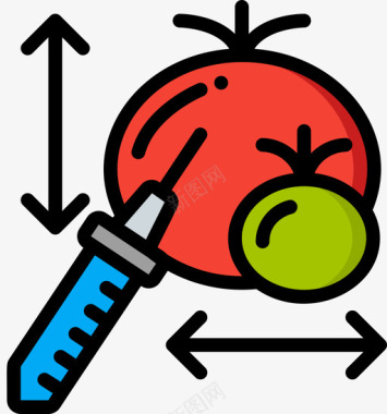 转基因食品遗传学和生物工程5线性颜色图标图标