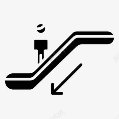 自动扶梯下行机场图标图标