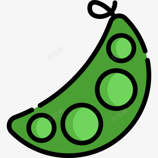 豌豆水果蔬菜12图标svg_新图网 https://ixintu.com 水果 线形 蔬菜 豌豆 颜色