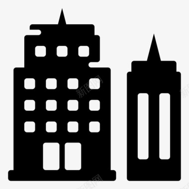 高层建筑城市建筑现代建筑图标图标