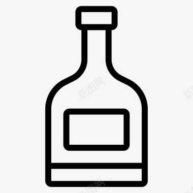 威士忌瓶子和容器线性威士忌图标图标