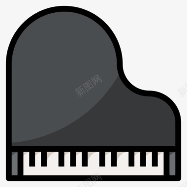钢琴音乐128线性颜色图标图标