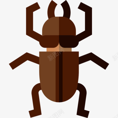 甲虫昆虫38扁平图标图标