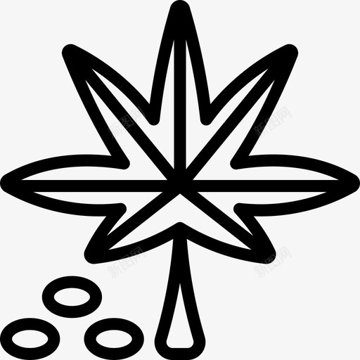大麻植物学线状图标svg_新图网 https://ixintu.com 大麻 植物学 线状