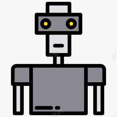 机器人ai8线性颜色图标图标