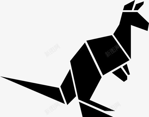 袋鼠动物偶像图标svg_新图网 https://ixintu.com 偶像 动物 哺乳动物 折纸 袋鼠
