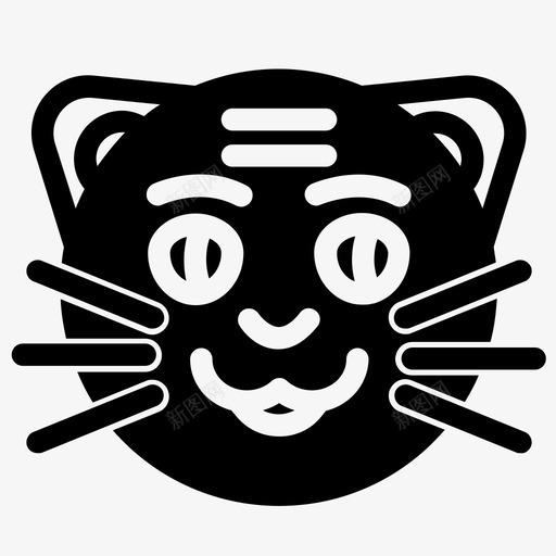 猫动物脸图标svg_新图网 https://ixintu.com 人猫 动物 字形