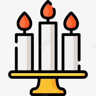 蜡烛葬礼27线颜色图标图标