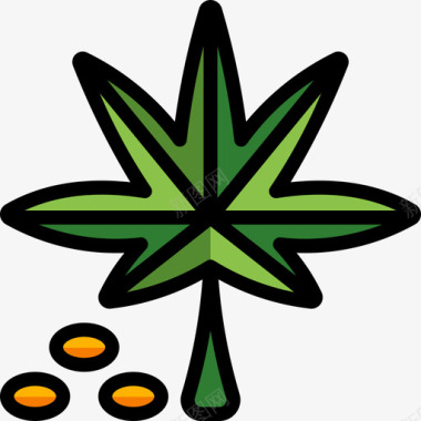 大麻植物学5线性颜色图标图标