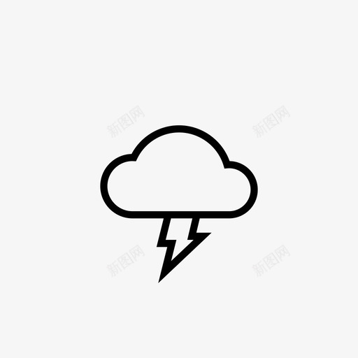 雷暴和闪电预报天气图标svg_新图网 https://ixintu.com 天气 天气预报 移动 闪电 雷暴 预报