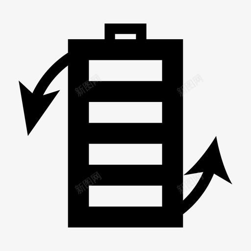 电池回收蓄电池能量图标svg_新图网 https://ixintu.com 公司 再利用 回收 图标 电池 粗体 能量 蓄电池