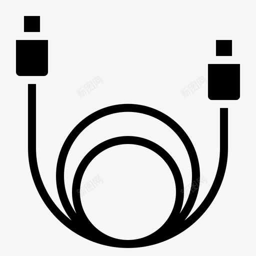 电缆电子5填充图标svg_新图网 https://ixintu.com 填充 电子 电缆
