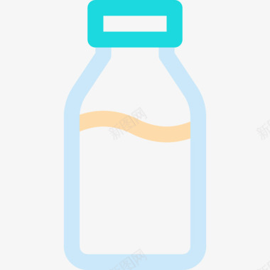 牛奶咖啡店87线性颜色图标图标