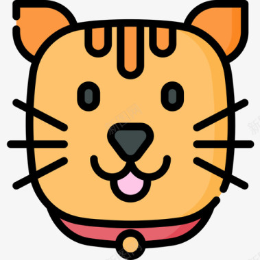 猫动物64线性颜色图标图标