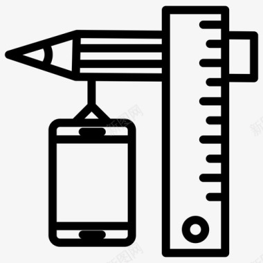 铅笔秤智能手机图标图标