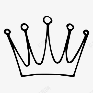 王冠涂鸦国王图标图标